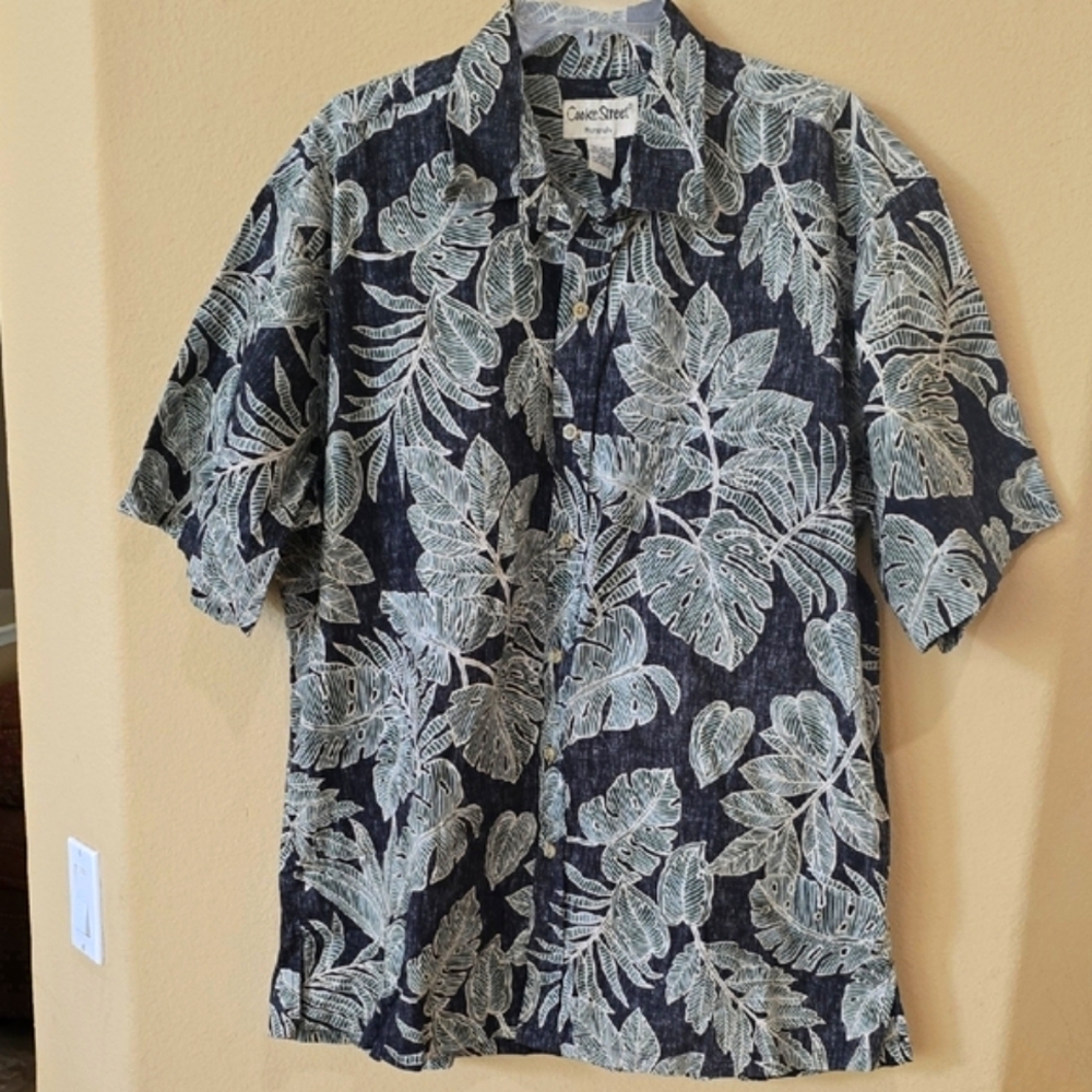 Cooke Street Honolulu Black Leaf Print Shirt